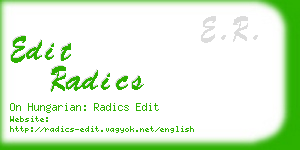 edit radics business card